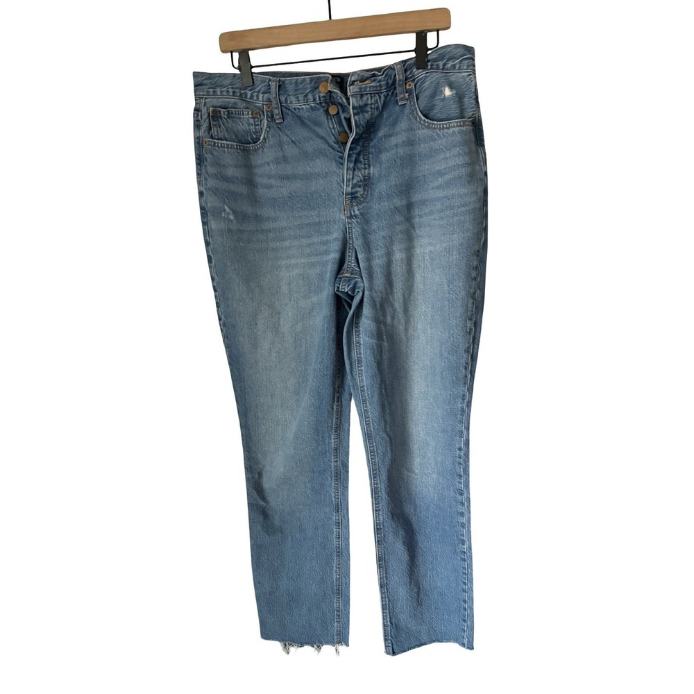 J.crew high rise straight 31 T premium edition raw hem denim jeans button fly